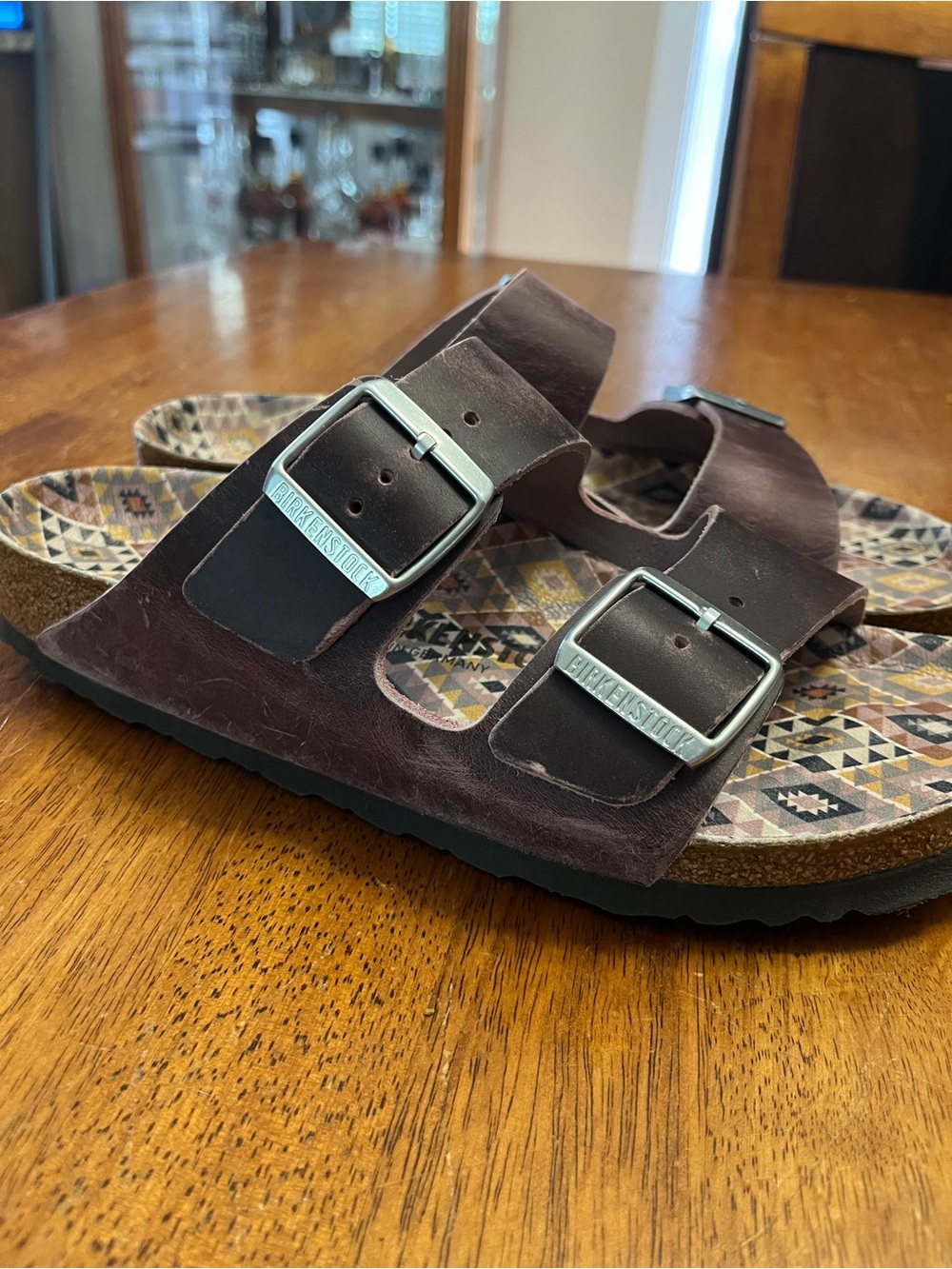 Birkenstock Arizona Purple/Plum Leather Sandals - Picture 5 of 7